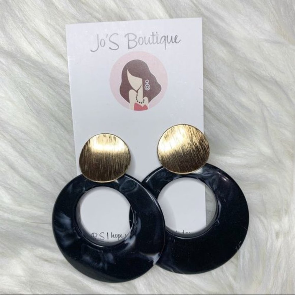 3x $12 - Black and Gold earrings